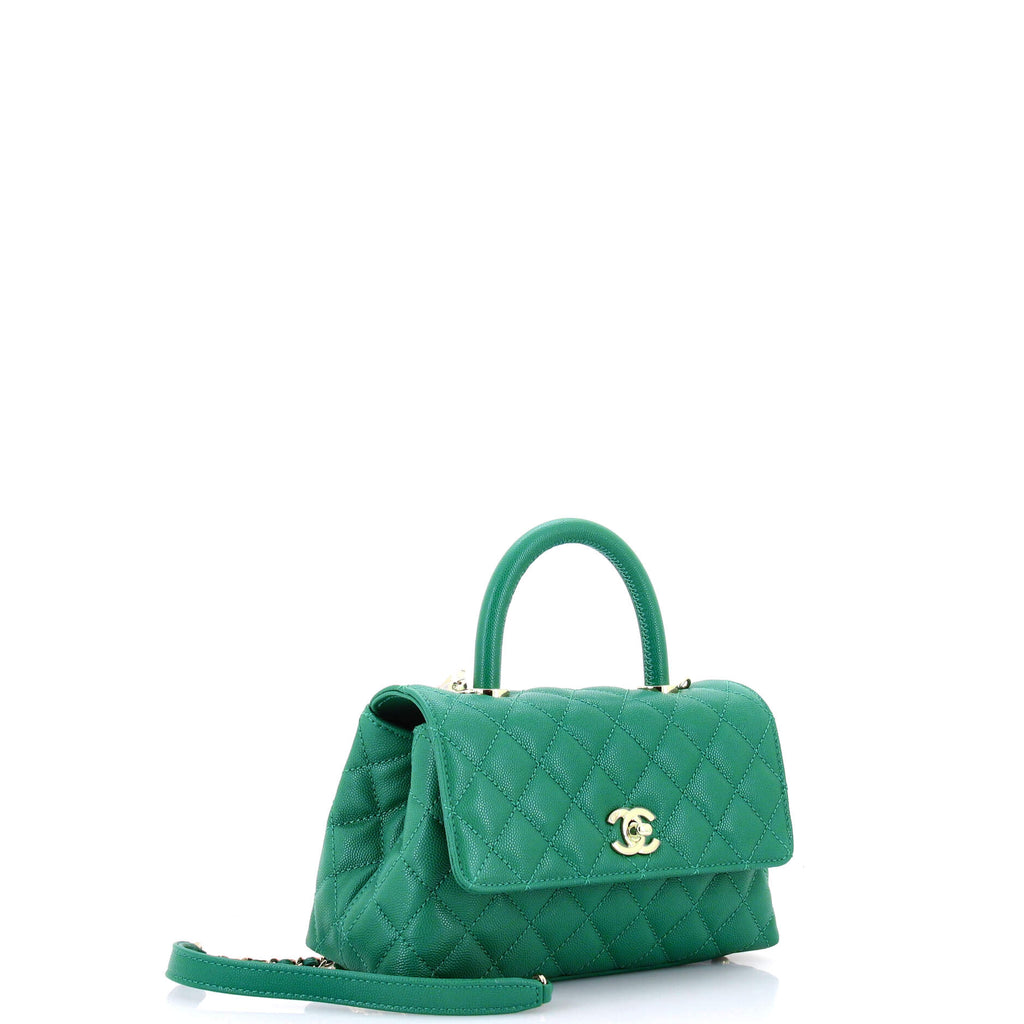 Coco Top Handle Bag Quilted Caviar Mini