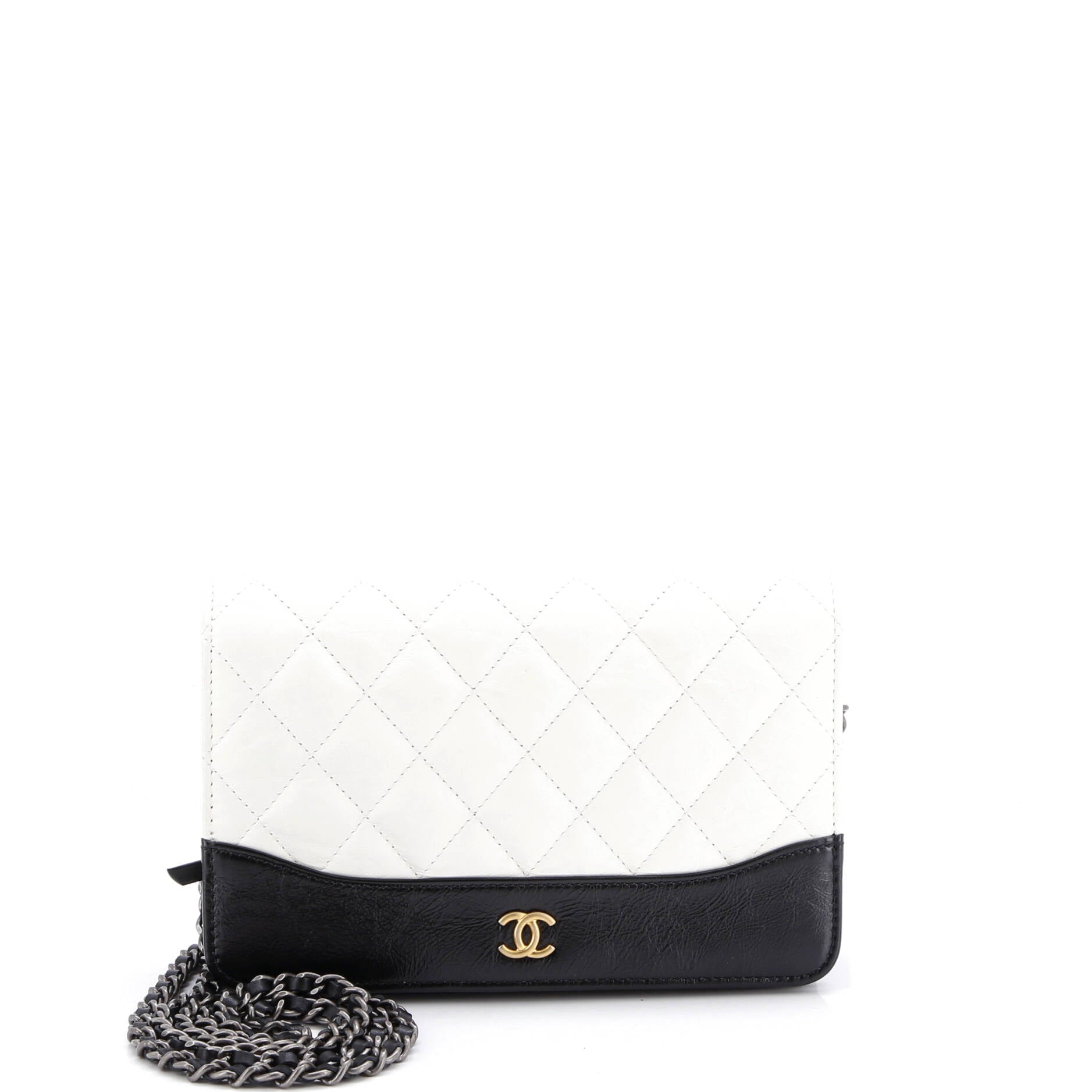 Gabrielle Wallet on Chain Quilted Aged Calfskin