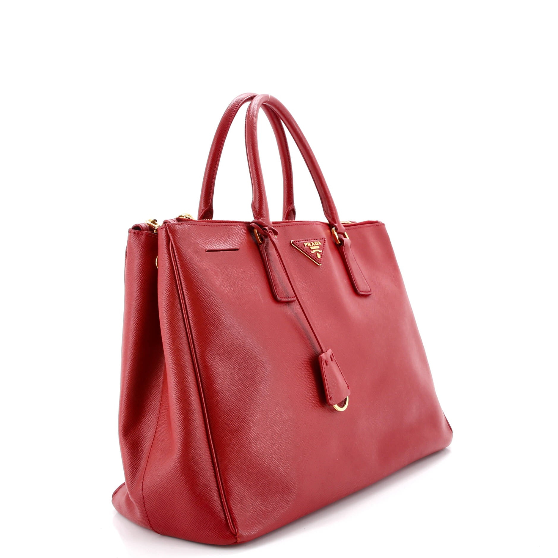 Double Zip Lux Tote Saffiano Leather Large