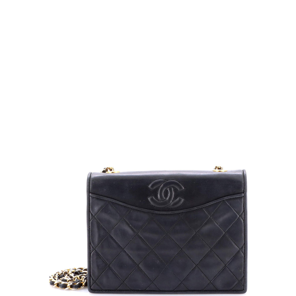 Vintage CC Full Flap Bag Quilted Lambskin Small