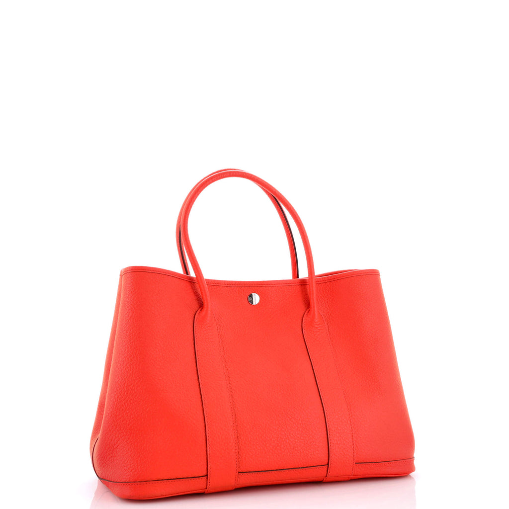 Garden Party Tote Leather with Printed Interior 36