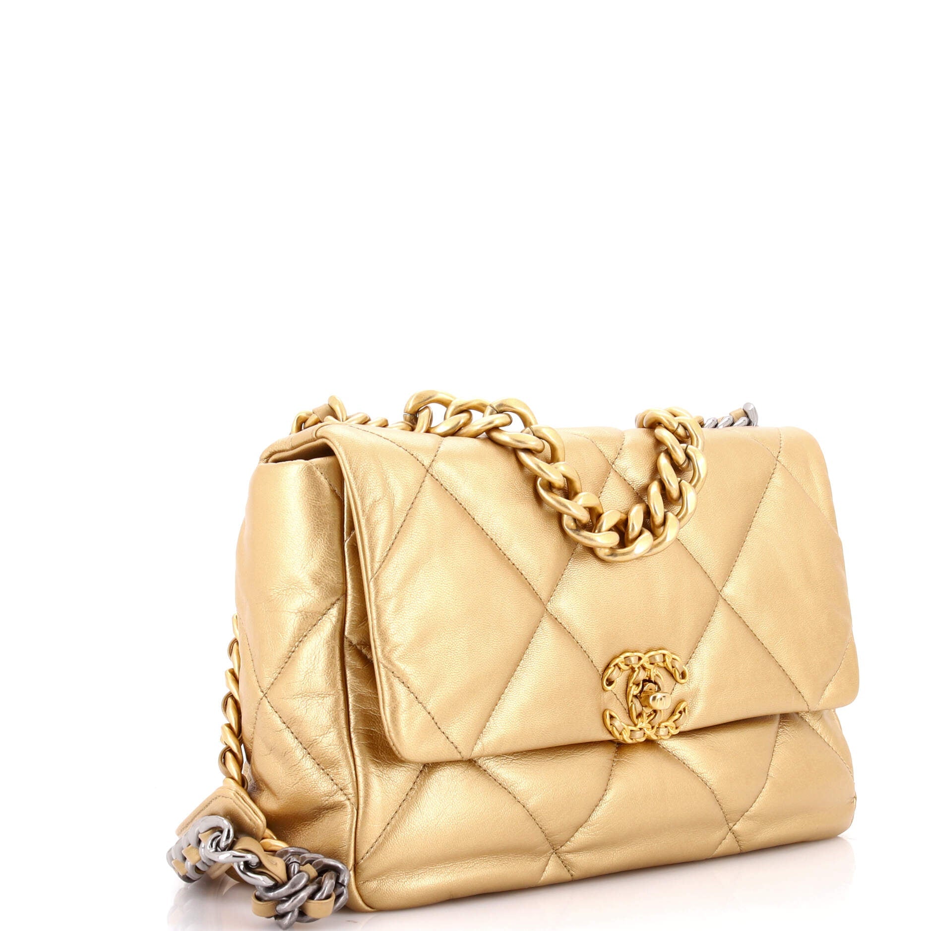 19 Flap Bag Quilted Leather Large