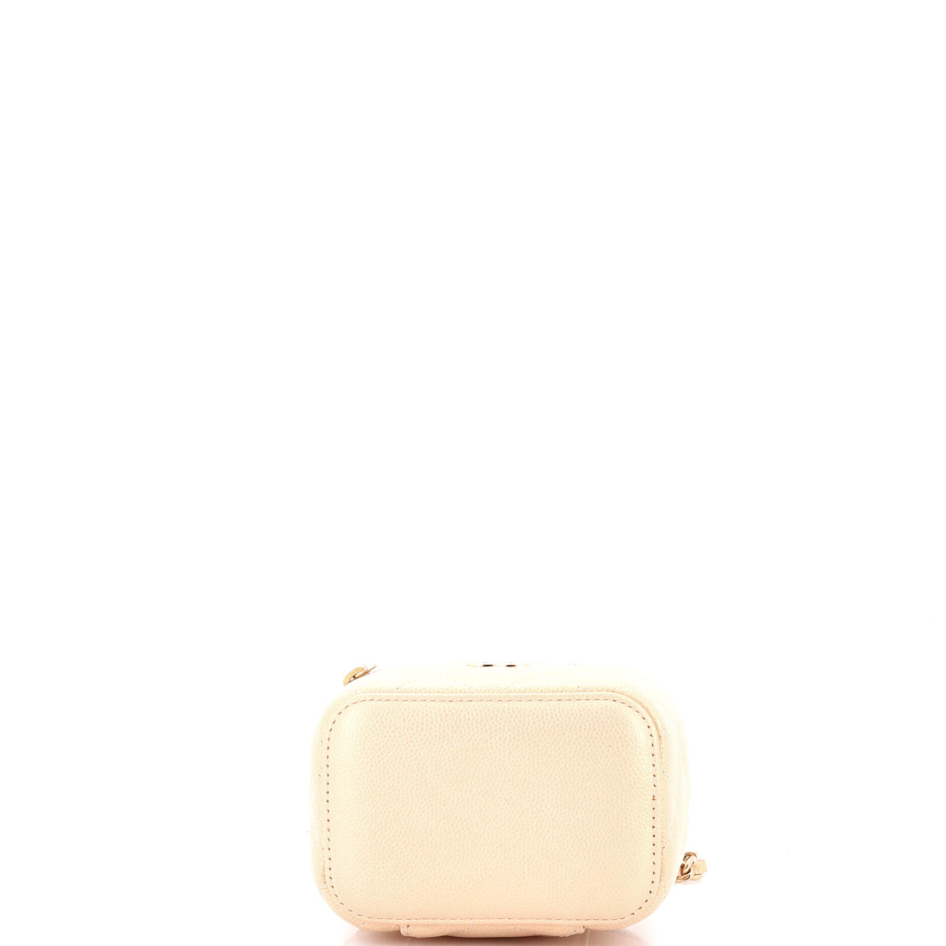 Classic Pearl Vanity Case with Chain Quilted Caviar Mini