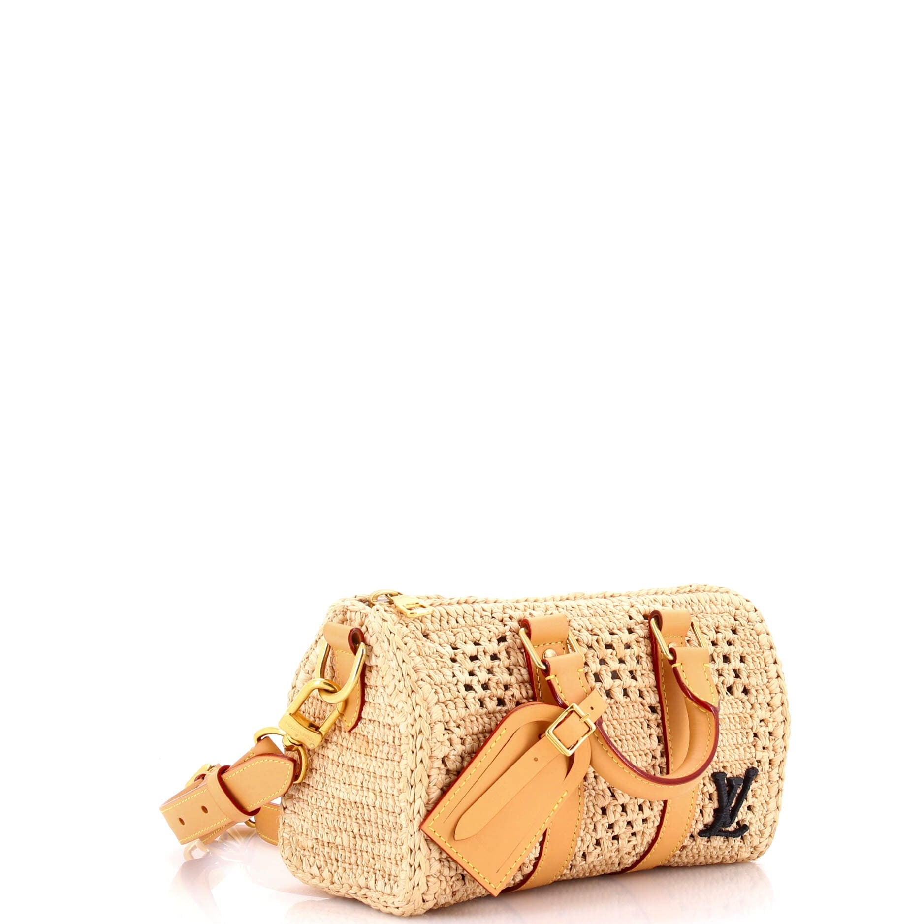 Keepall Bandouliere Bag Damier Raffia 25