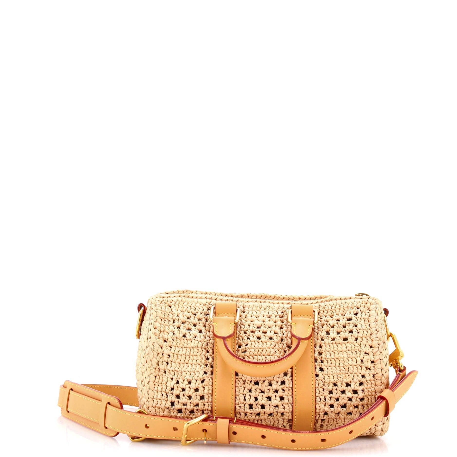 Keepall Bandouliere Bag Damier Raffia 25
