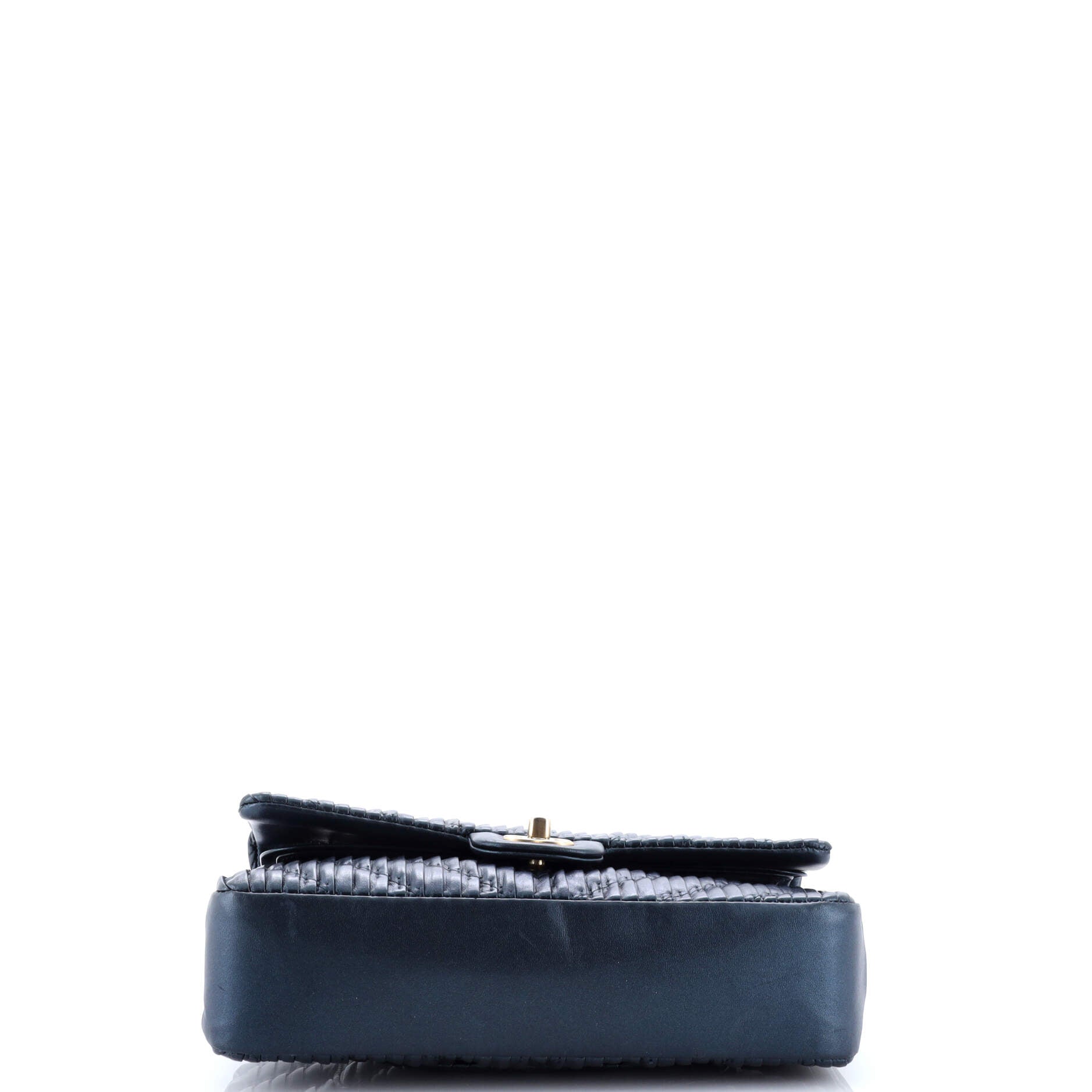 Coco Pleats Classic Double Flap Bag Pleated Crumpled Calfskin Medium