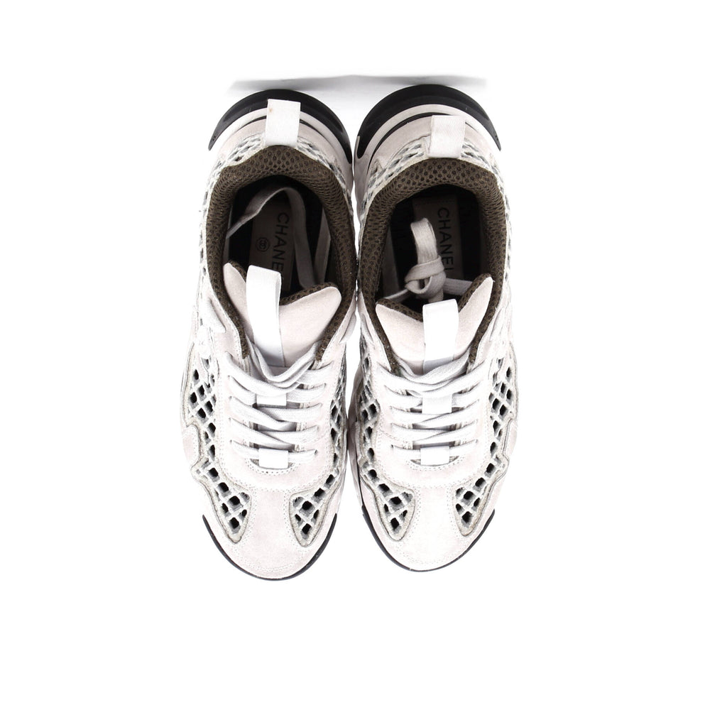 Women's CC Embroidery Sneakers Calfskin and Suede