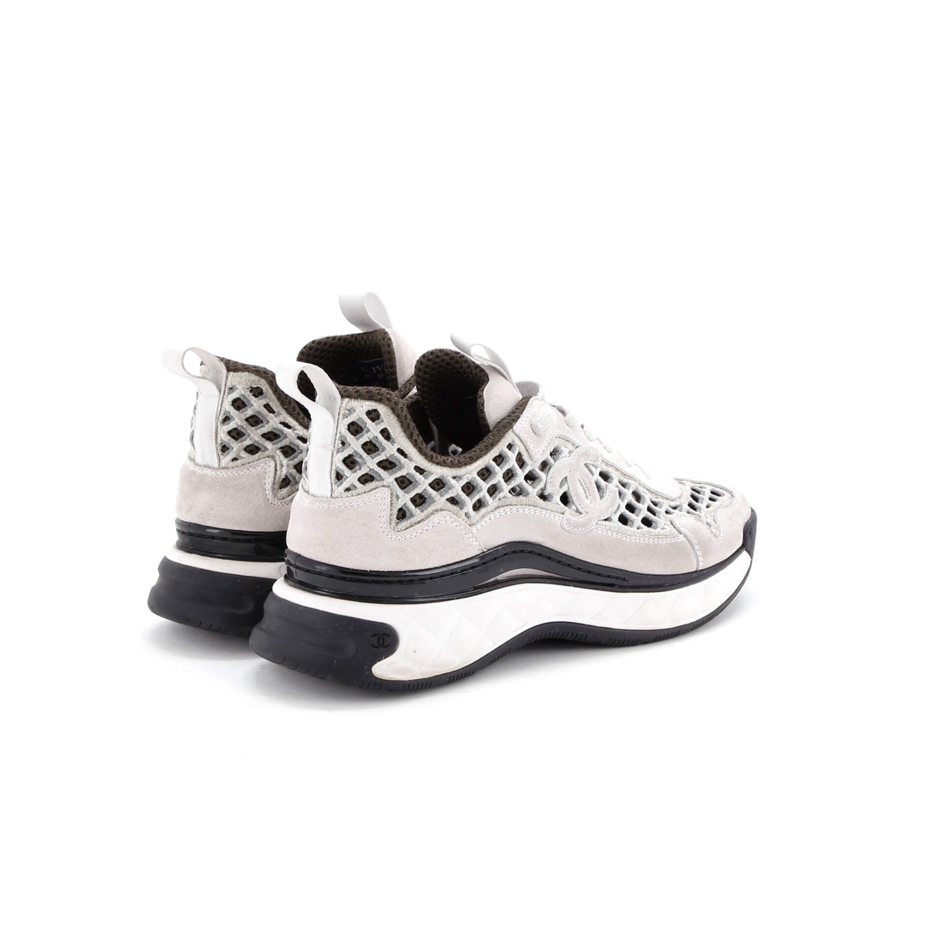 Women's CC Embroidery Sneakers Calfskin and Suede
