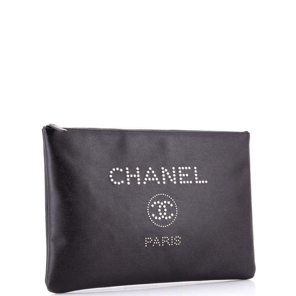 Deauville Pouch Studded Caviar Large