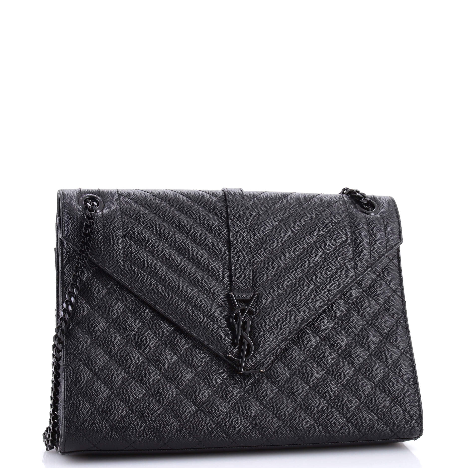 Classic Monogram Envelope Satchel Mixed Matelasse Leather Large