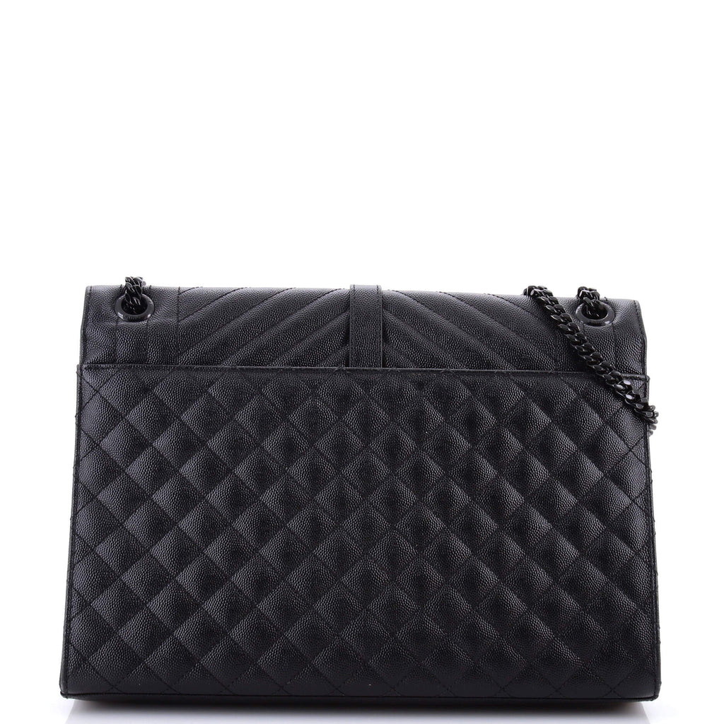 Classic Monogram Envelope Satchel Mixed Matelasse Leather Large