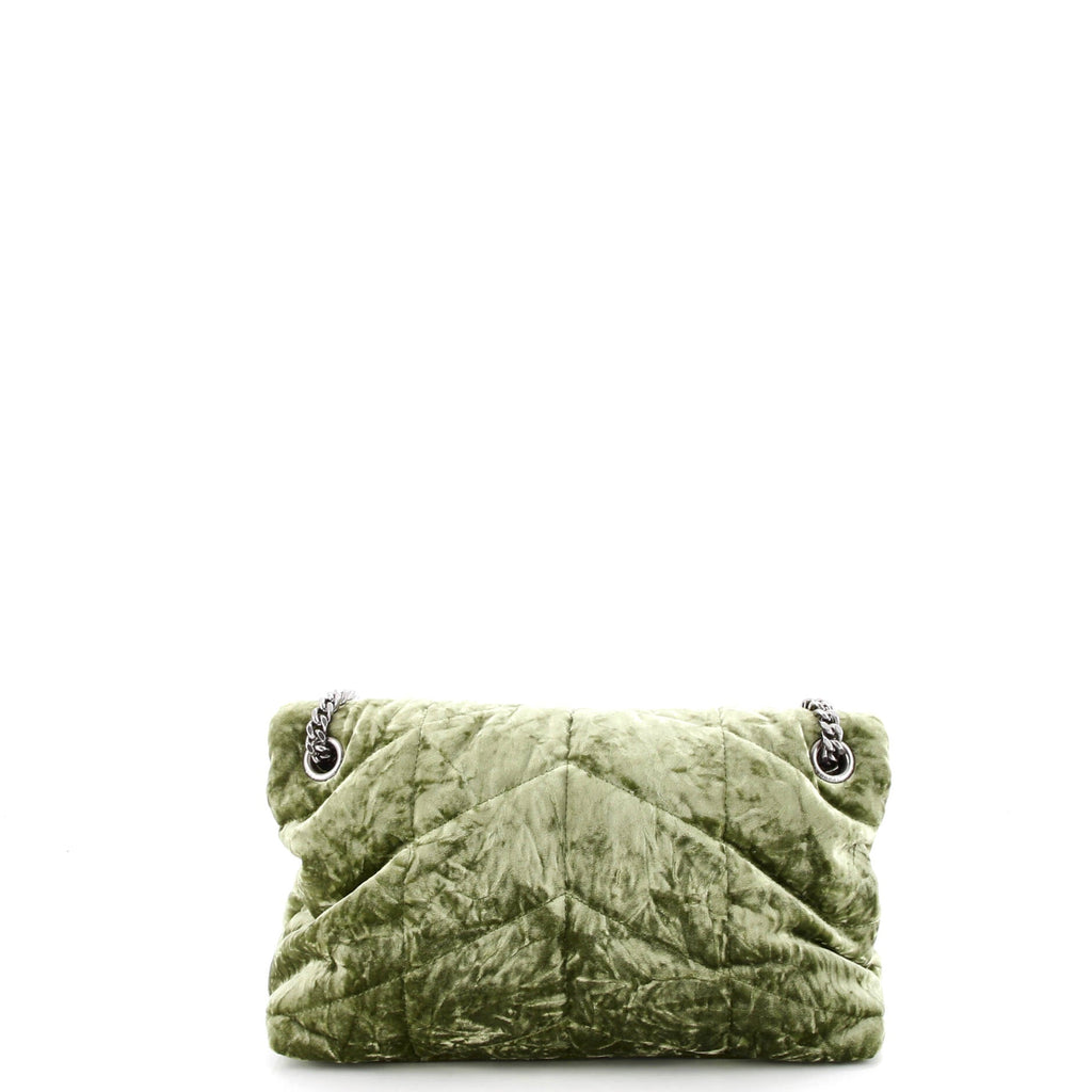 Loulou Puffer Shoulder Bag Quilted Velvet Small
