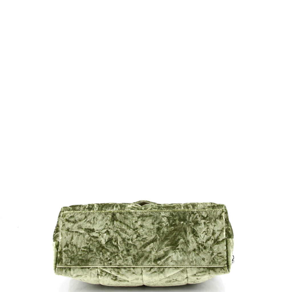 Loulou Puffer Shoulder Bag Quilted Velvet Small