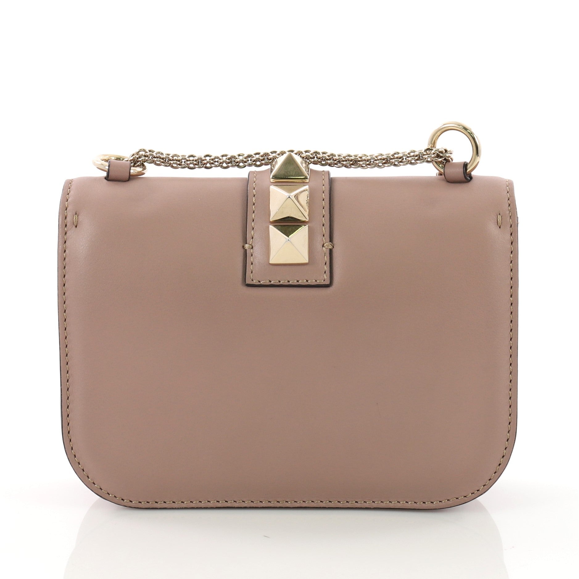 Glam Lock Shoulder Bag Leather Mini