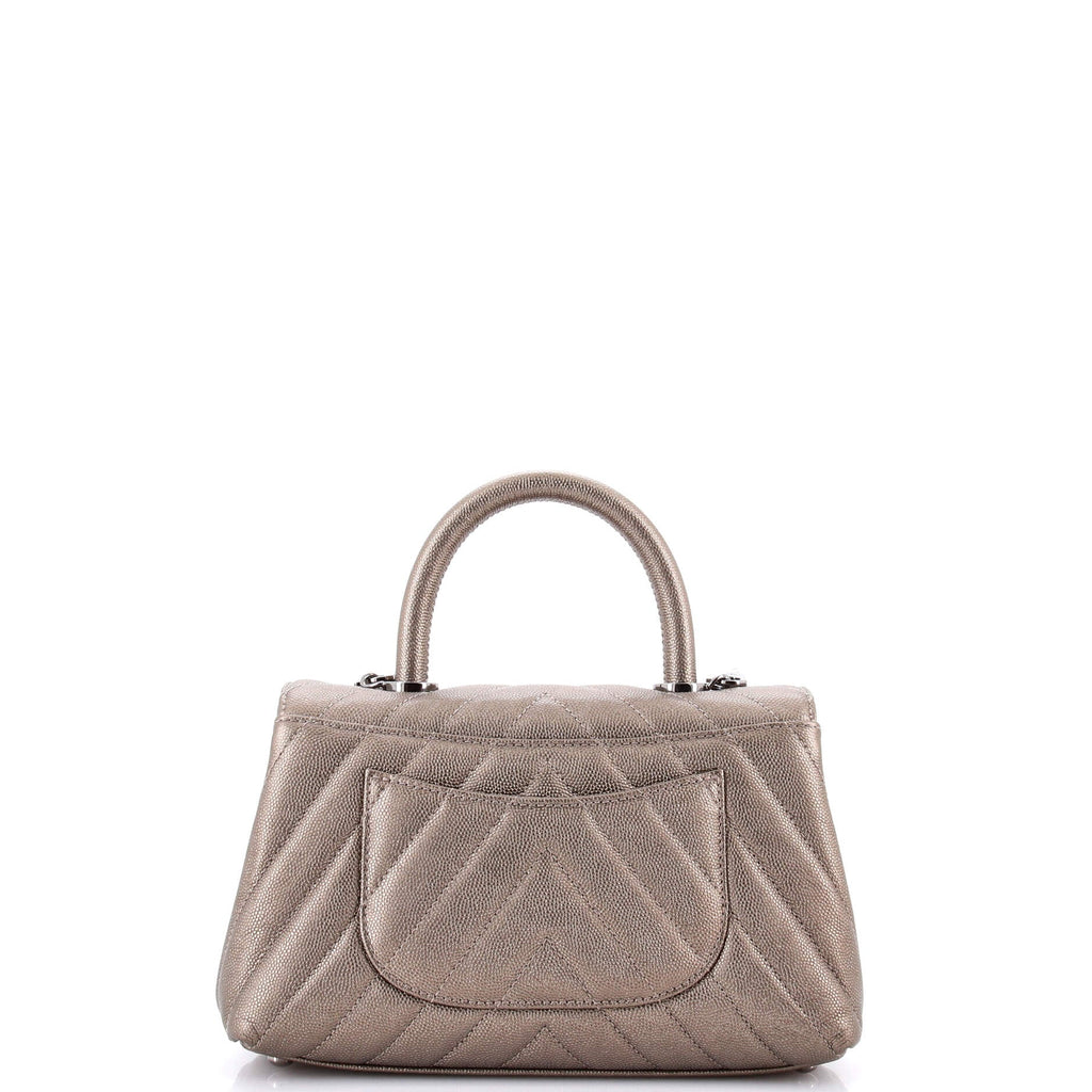 Coco Top Handle Bag Chevron Caviar Mini