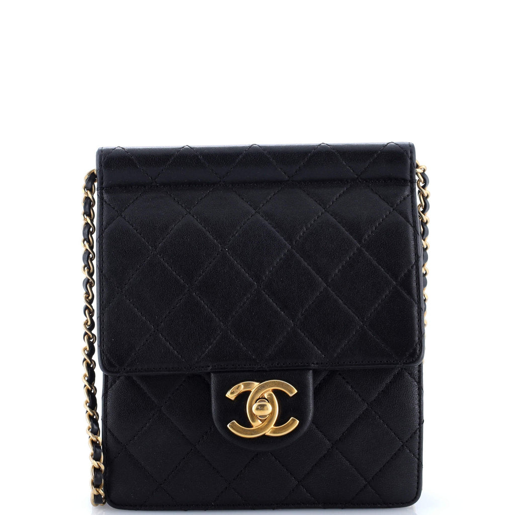 Pearl Chain Flap Bag Quilted Lambskin Small