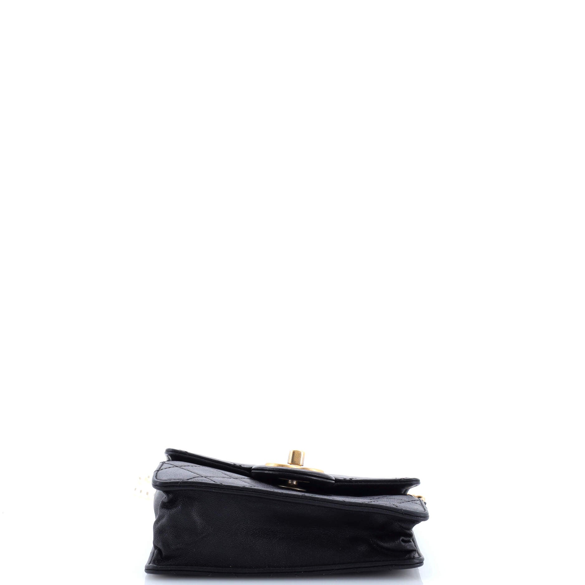 Pearl Chain Flap Bag Quilted Lambskin Small