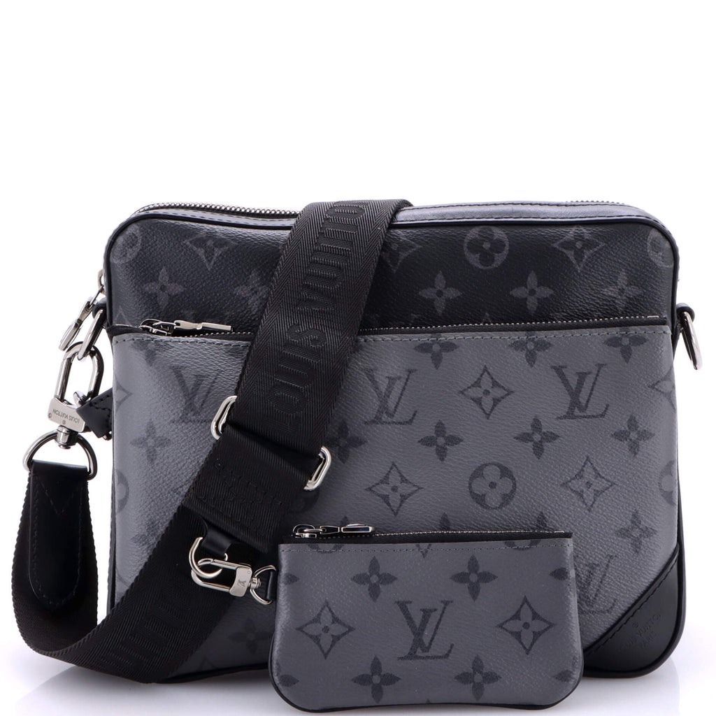 Trio Messenger Bag Reverse Monogram Eclipse Canvas