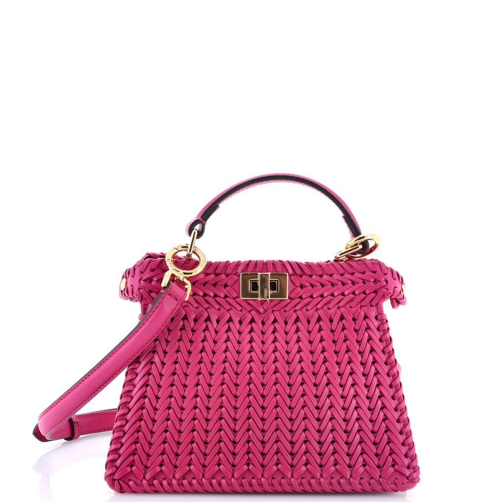 Peekaboo ISeeU Bag Woven Leather Petite