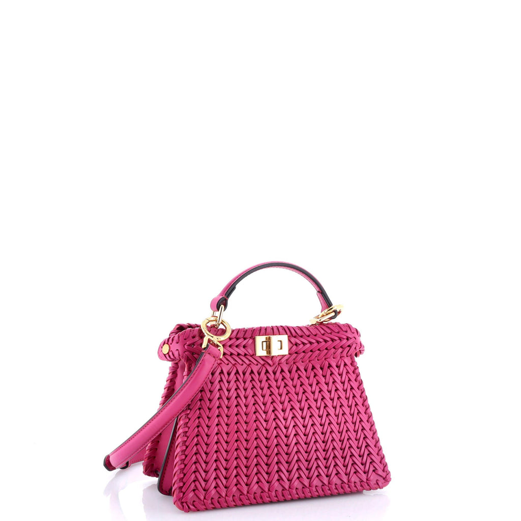 Peekaboo ISeeU Bag Woven Leather Petite