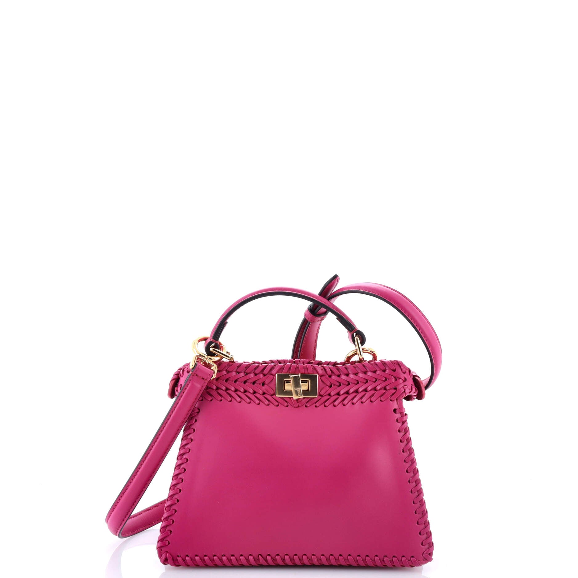 Peekaboo ISeeU Bag Woven Leather Petite