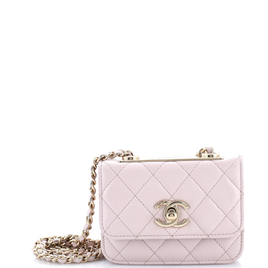 Trendy CC Card Holder on Chain Quilted Lambskin