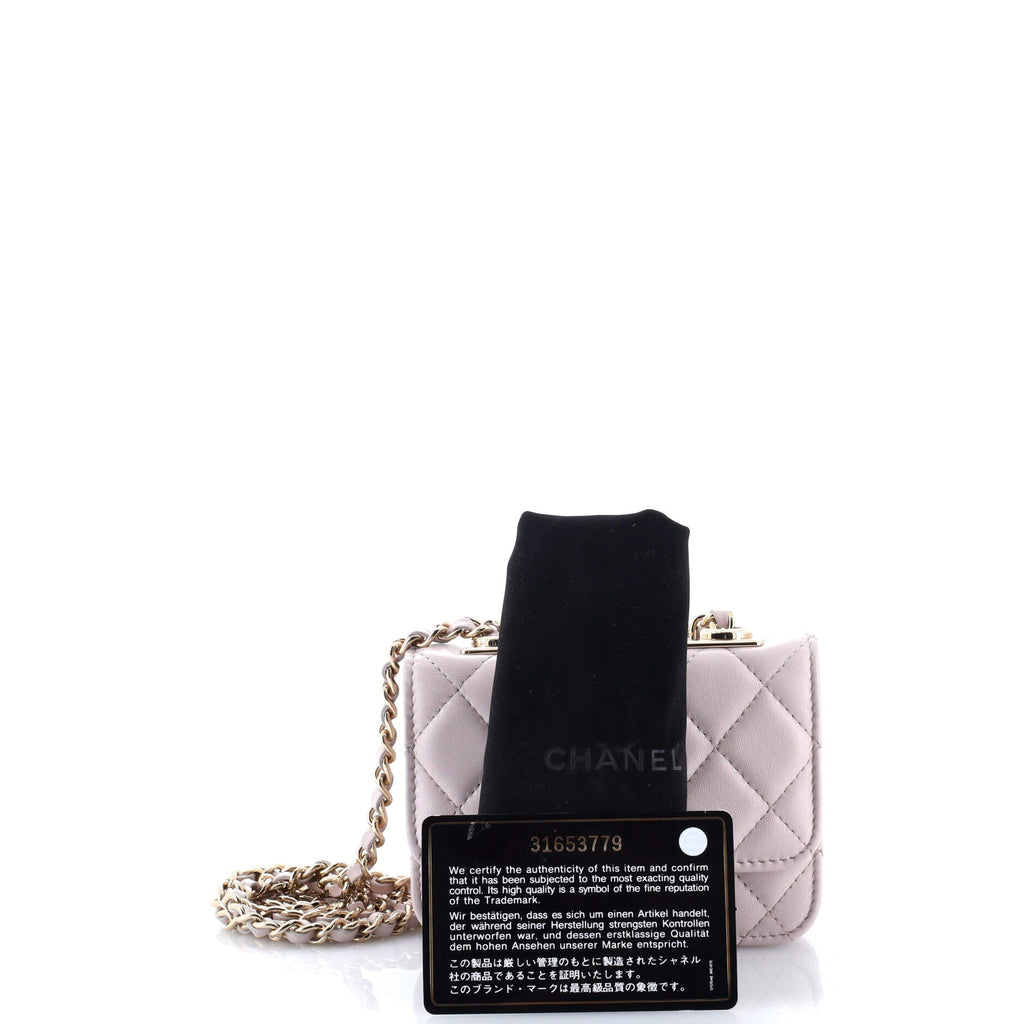 Trendy CC Card Holder on Chain Quilted Lambskin