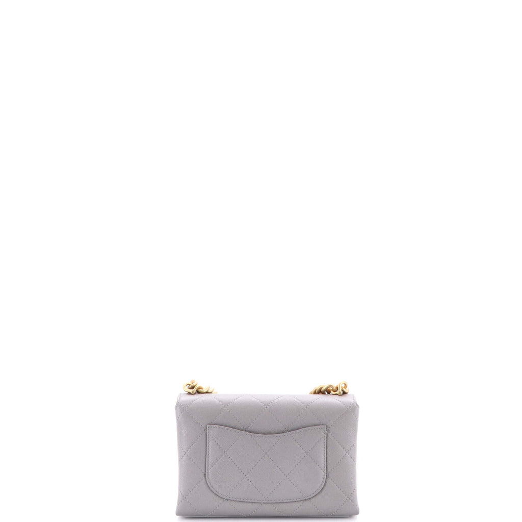 Bracelet On Chain Flap Bag Quilted Caviar Mini