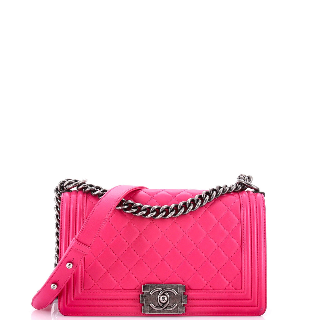 Boy Flap Bag Quilted Lambskin Old Medium