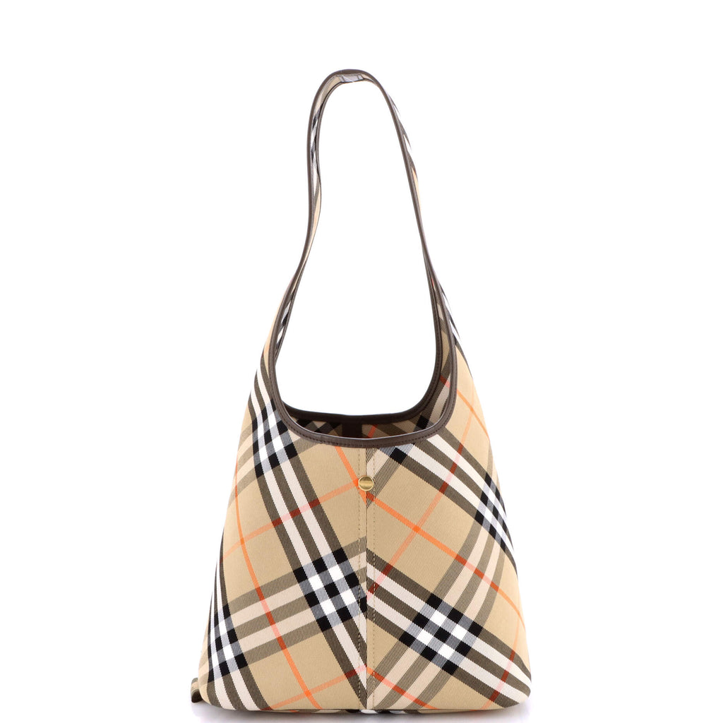Hobo Shoulder Bag Vintage Check Canvas Small