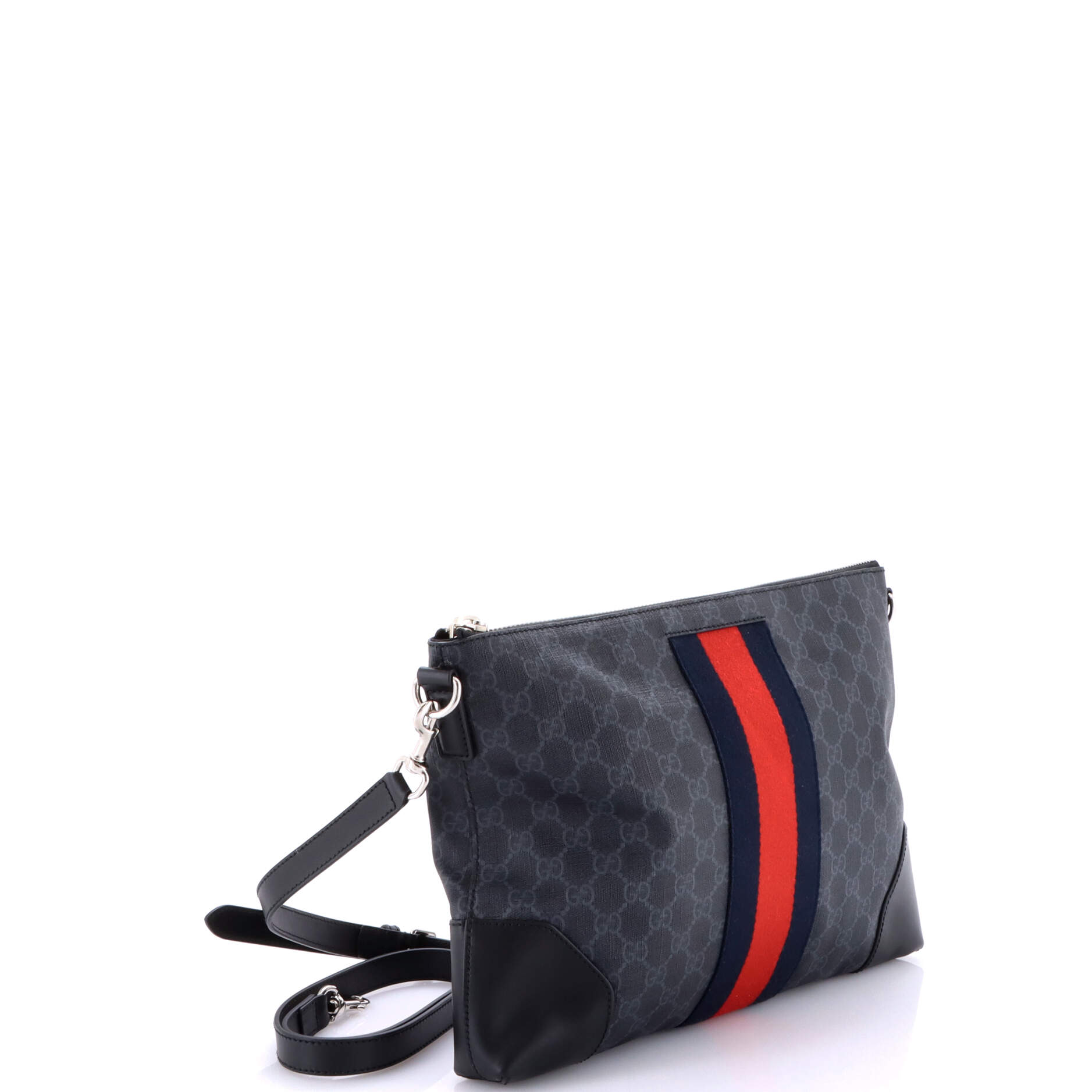 Web Zip Flat Messenger GG Coated Canvas Medium