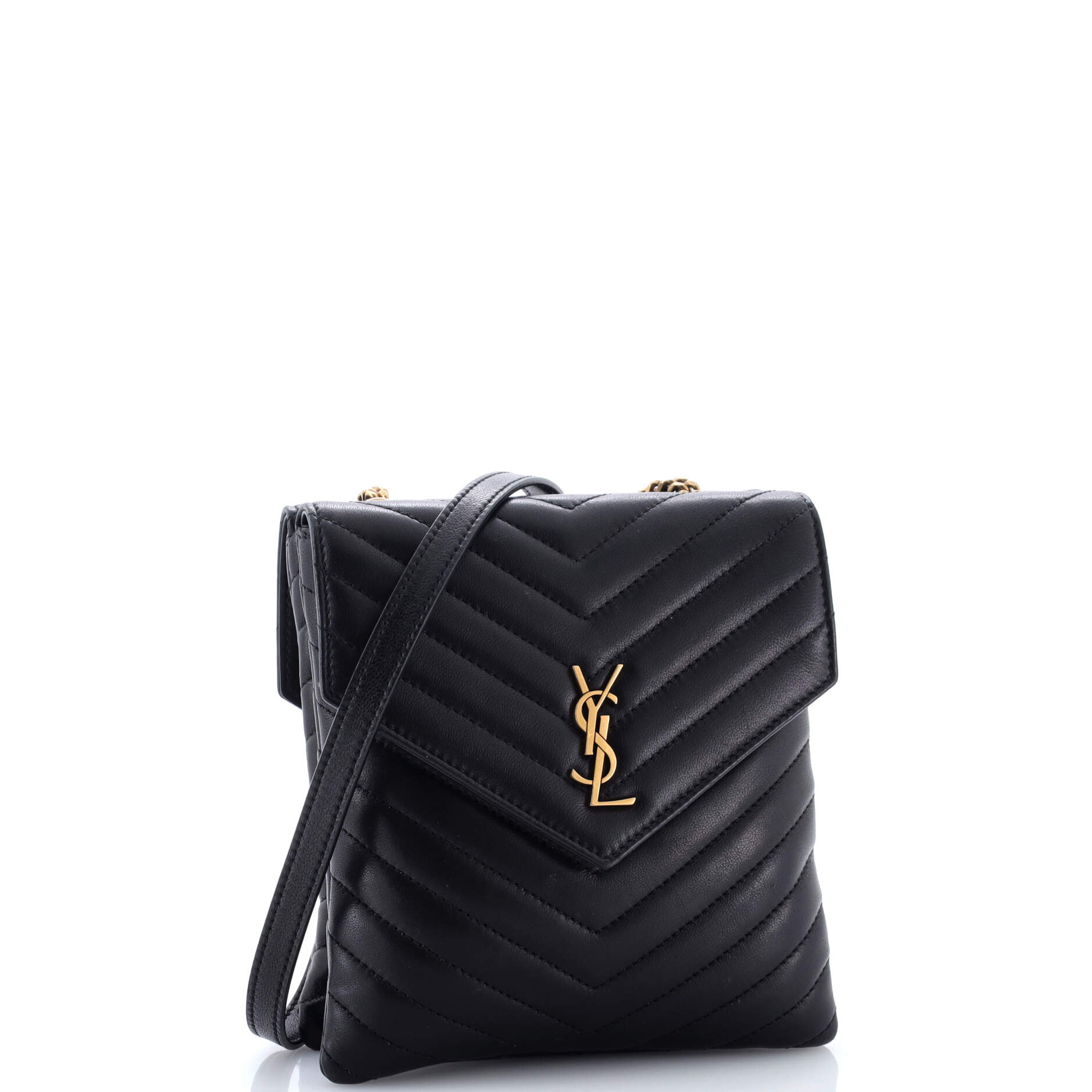 Double Flap Bag Chevron Leather