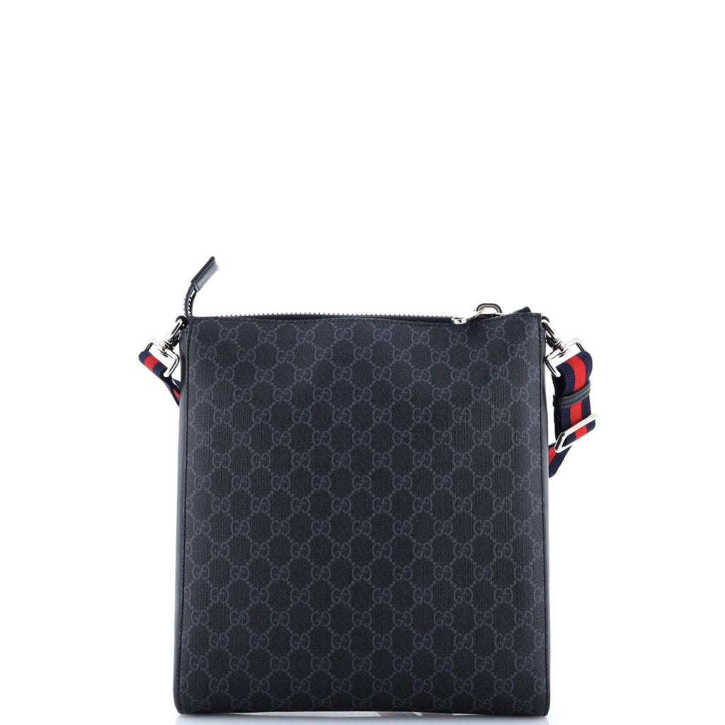 Web Strap Front Zip Messenger Bag GG Coated Canvas Medium