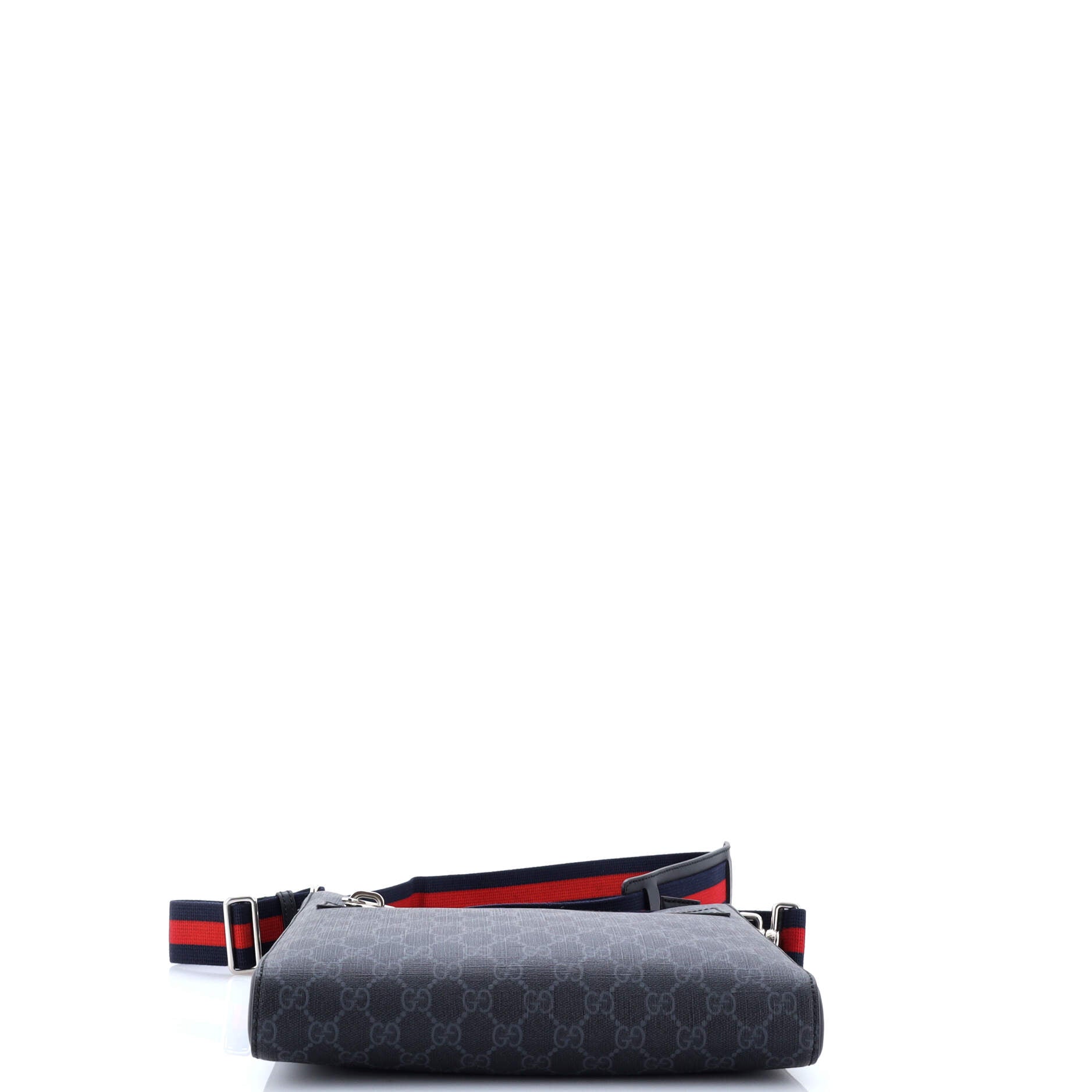 Web Strap Front Zip Messenger Bag GG Coated Canvas Medium