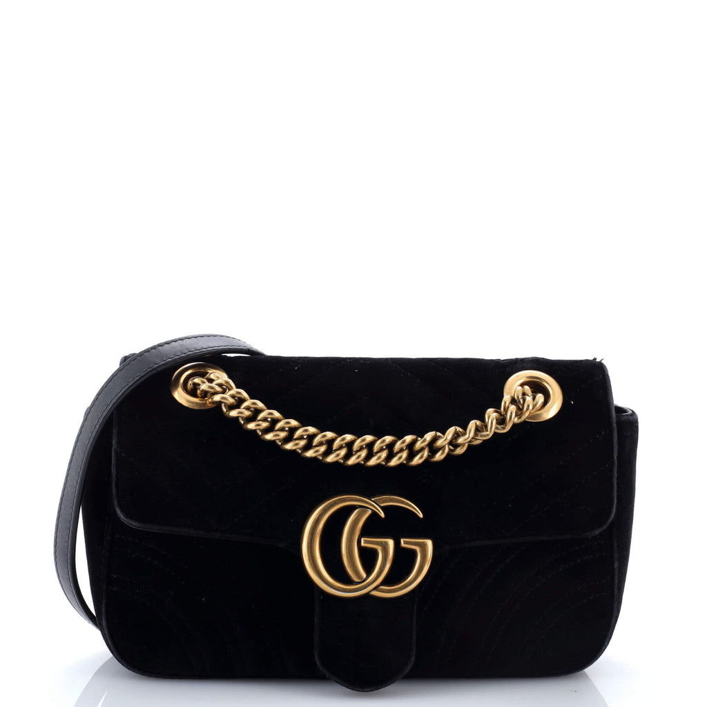 GG Marmont Flap Bag Matelasse Velvet Mini