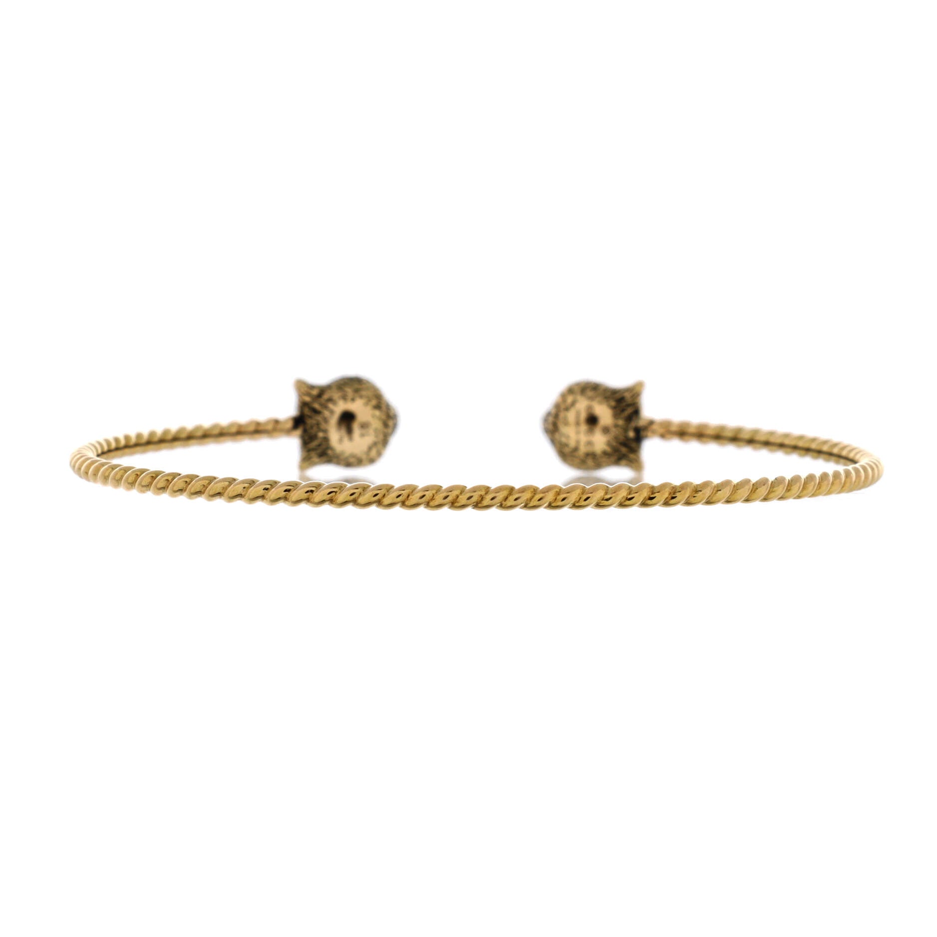 Le Marche Des Merveilles Tiger Cuff Bracelet 18K Yellow Gold with Daimonds