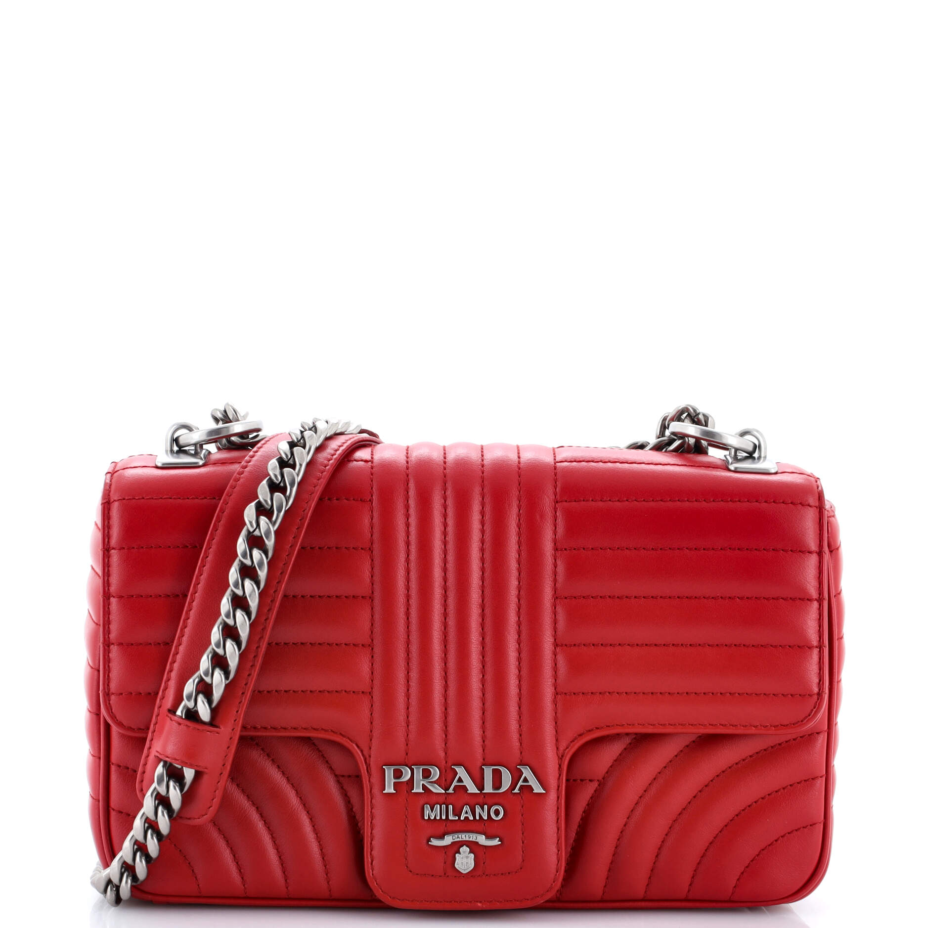 Chain Flap Shoulder Bag Diagramme Quilted Leather Medium