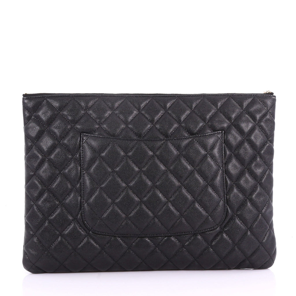 O Case Clutch Quilted Caviar Medium