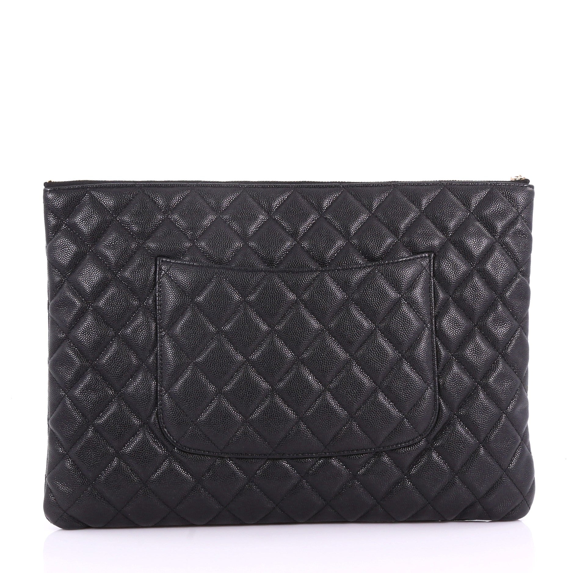 O Case Clutch Quilted Caviar Medium