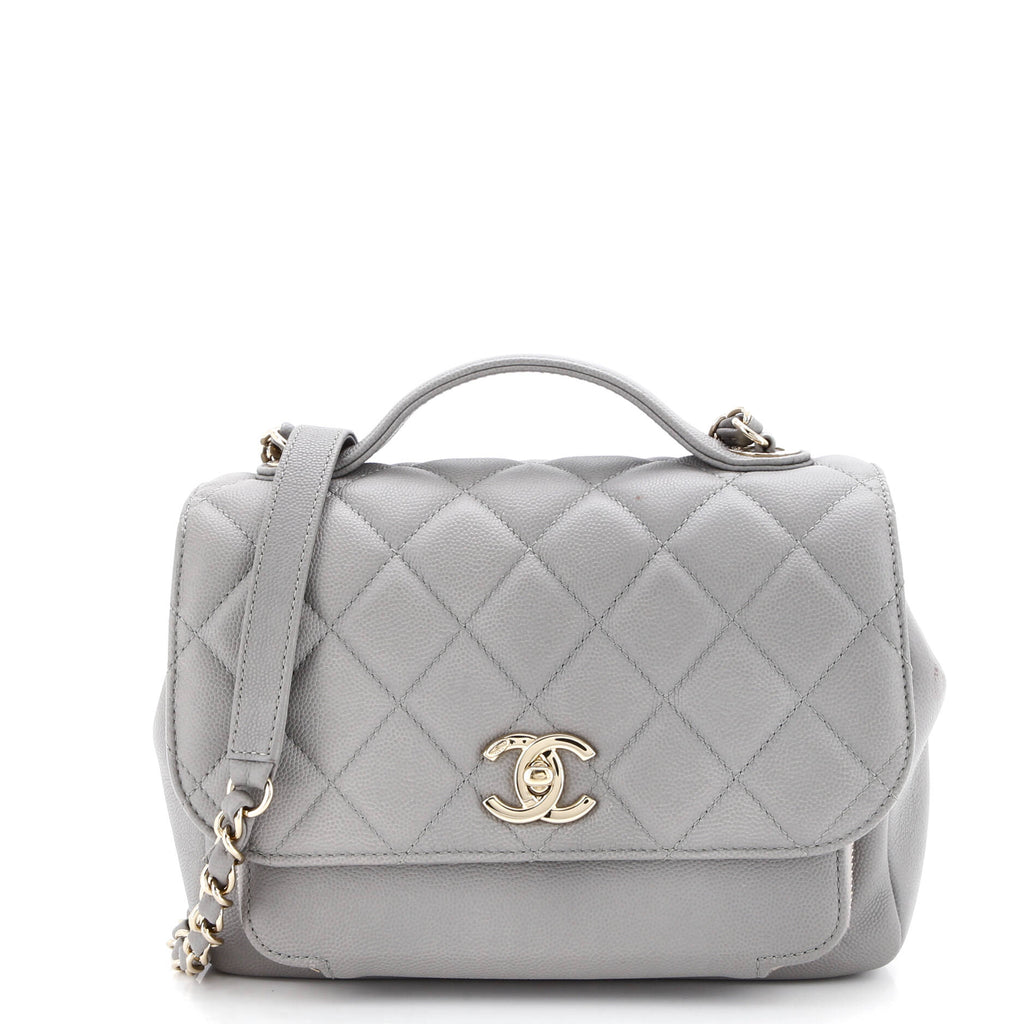 Business Affinity Flap Bag Quilted Caviar Small