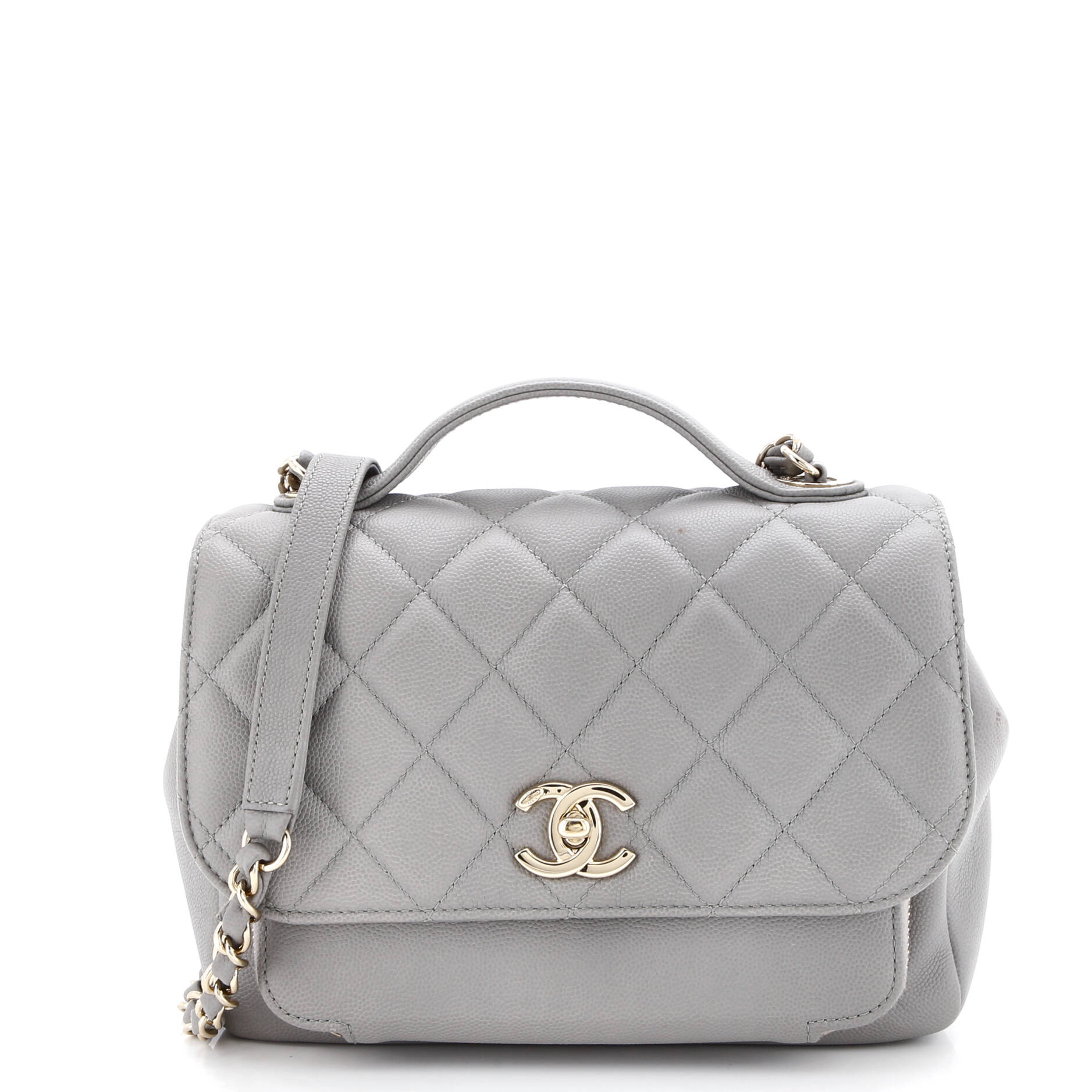 Business Affinity Flap Bag Quilted Caviar Small