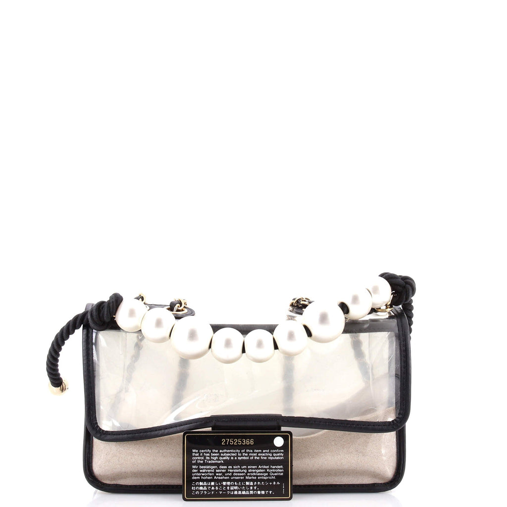 Sand By The Sea Pearl Flap Bag PVC with Lambskin Medium