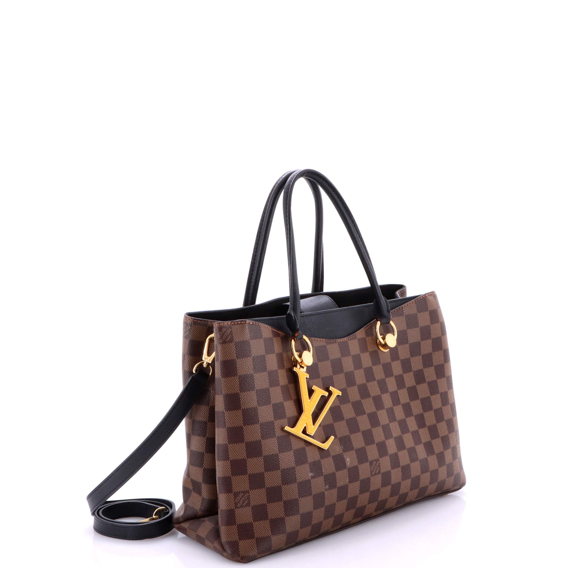 LV Riverside Handbag Damier with Leather