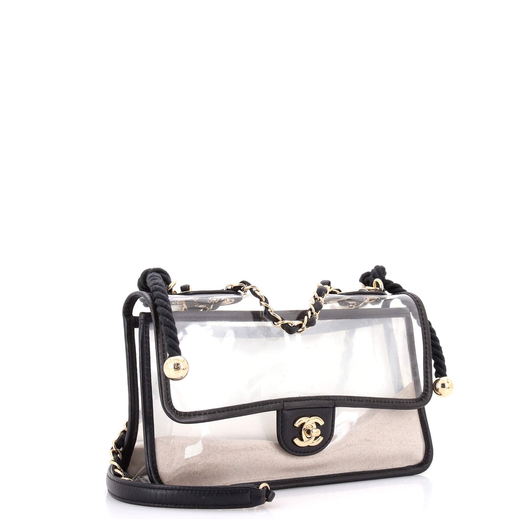 Sand By The Sea Pearl Flap Bag PVC with Lambskin Medium