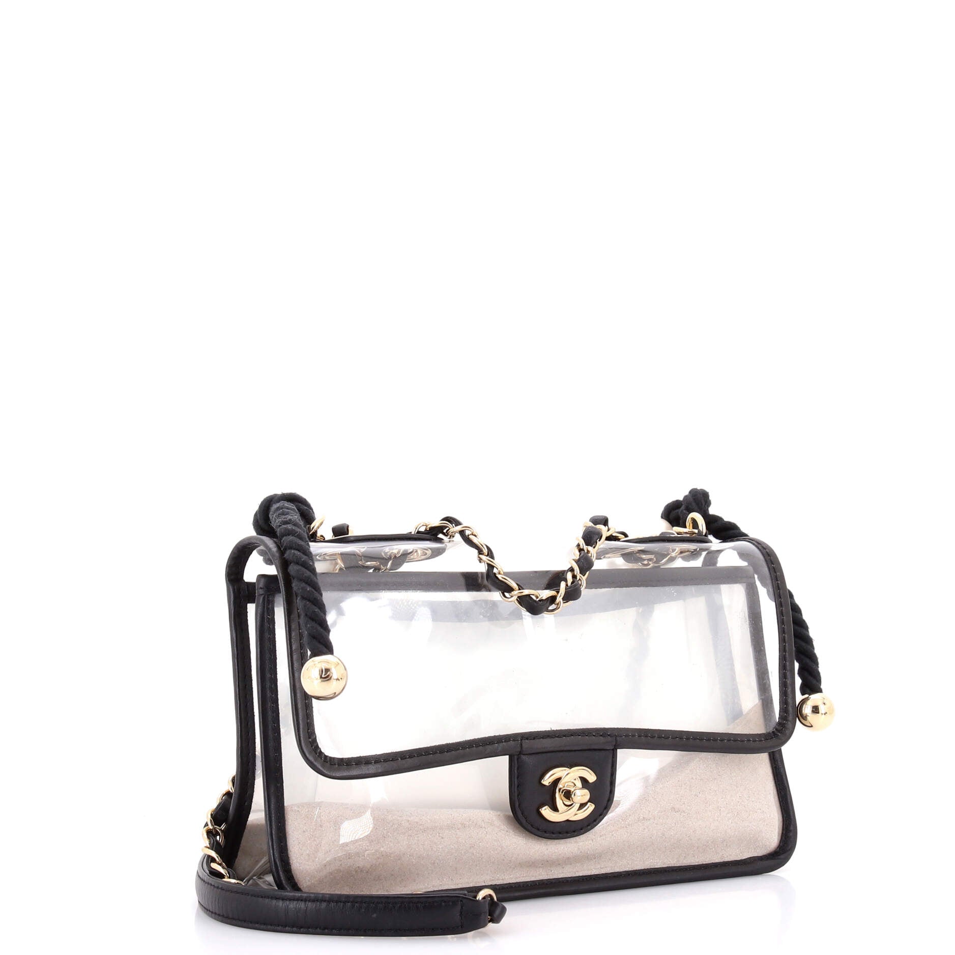 Sand By The Sea Pearl Flap Bag PVC with Lambskin Medium