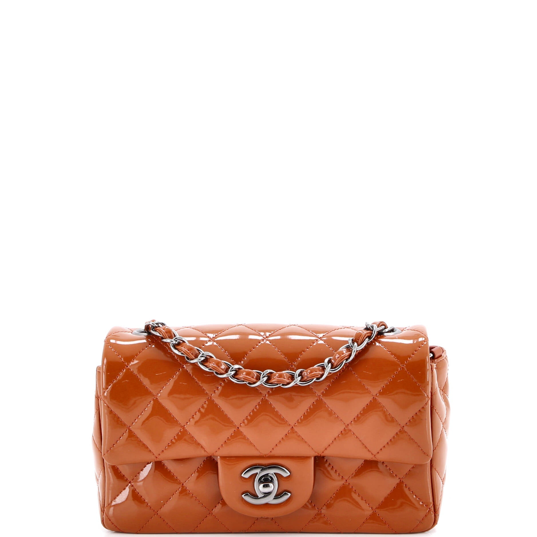 Classic Single Flap Bag Quilted Patent Mini