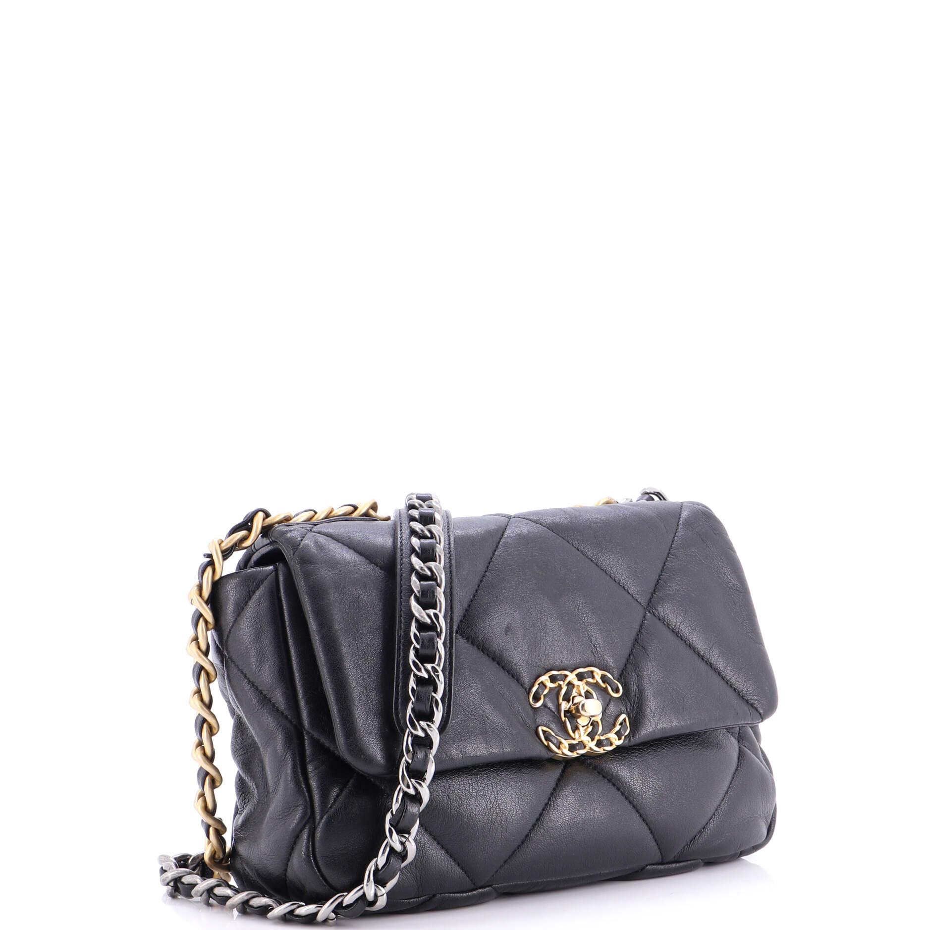 19 Flap Bag Quilted Leather Medium