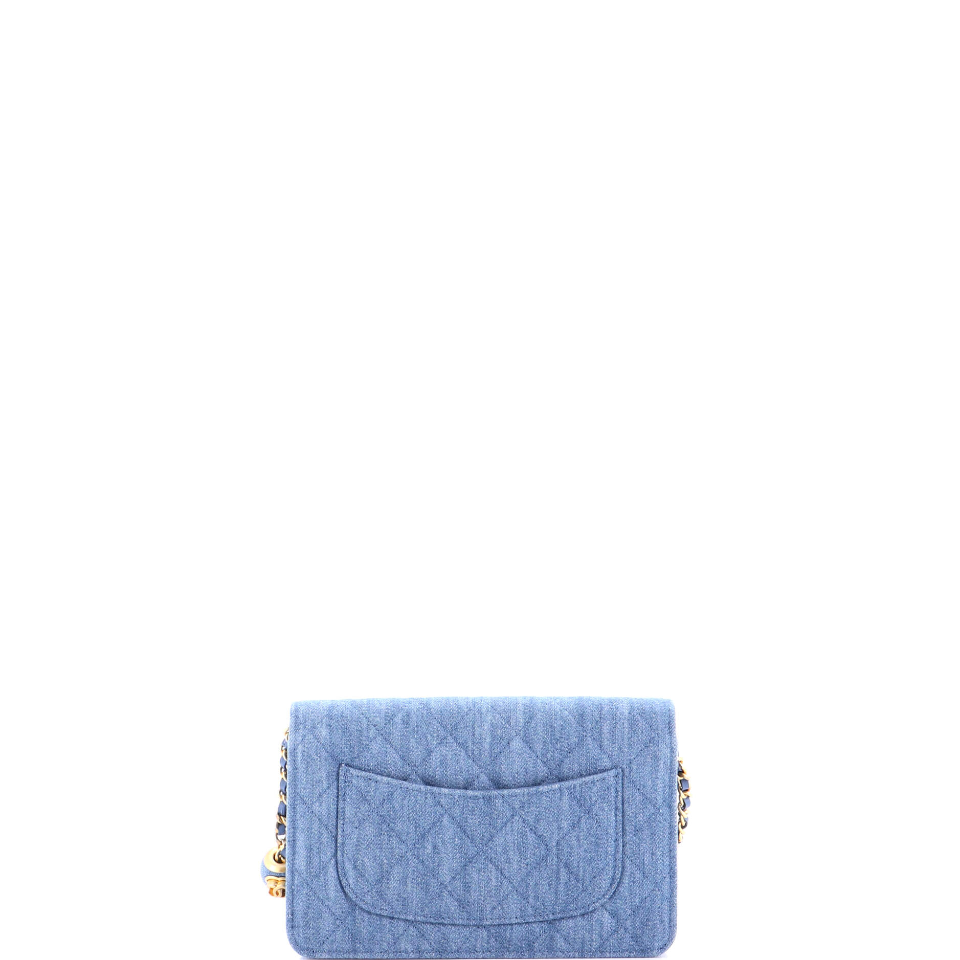 Pearl Crush Wallet on Chain Quilted Denim