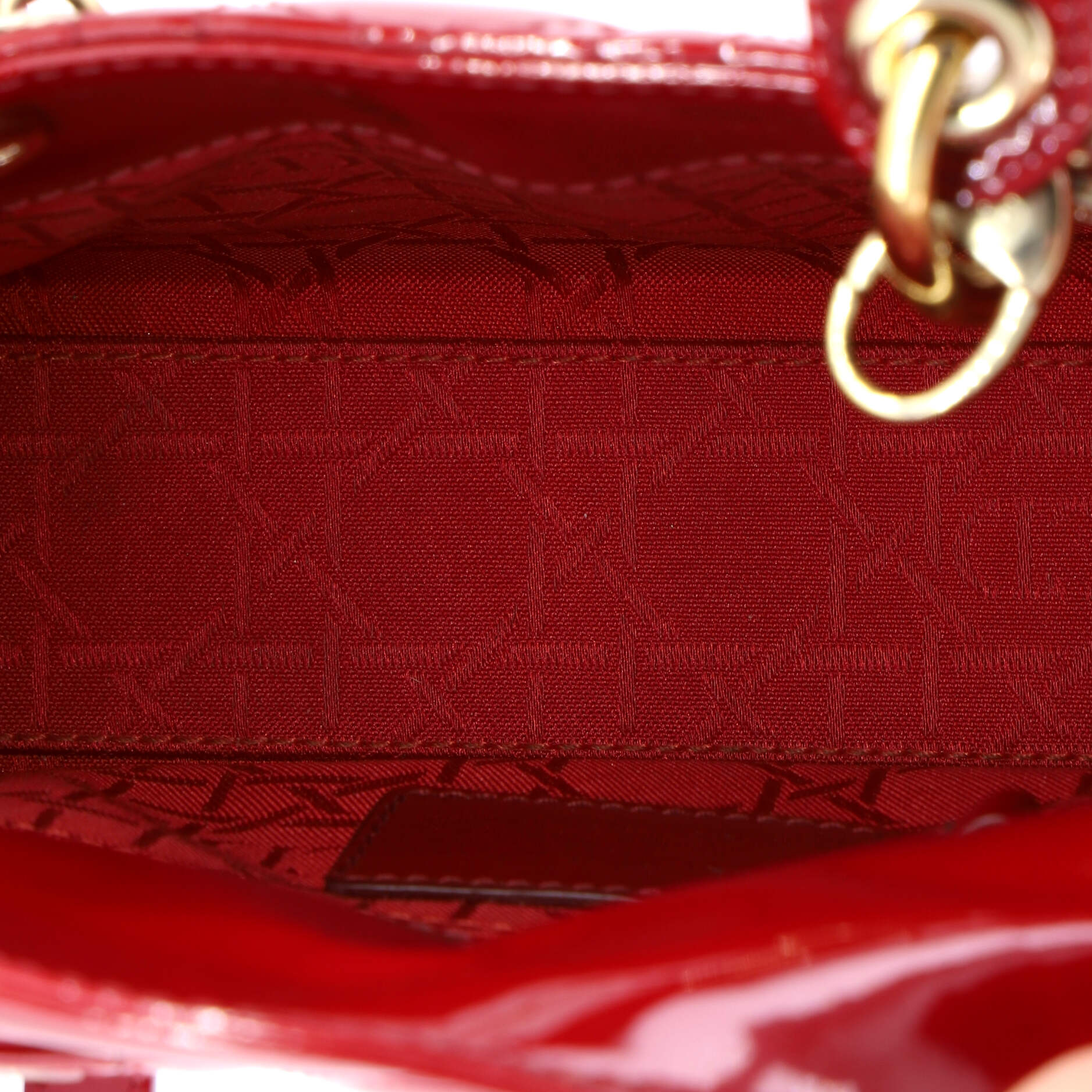 Lady Dior Chain Bag Cannage Quilt Patent Mini