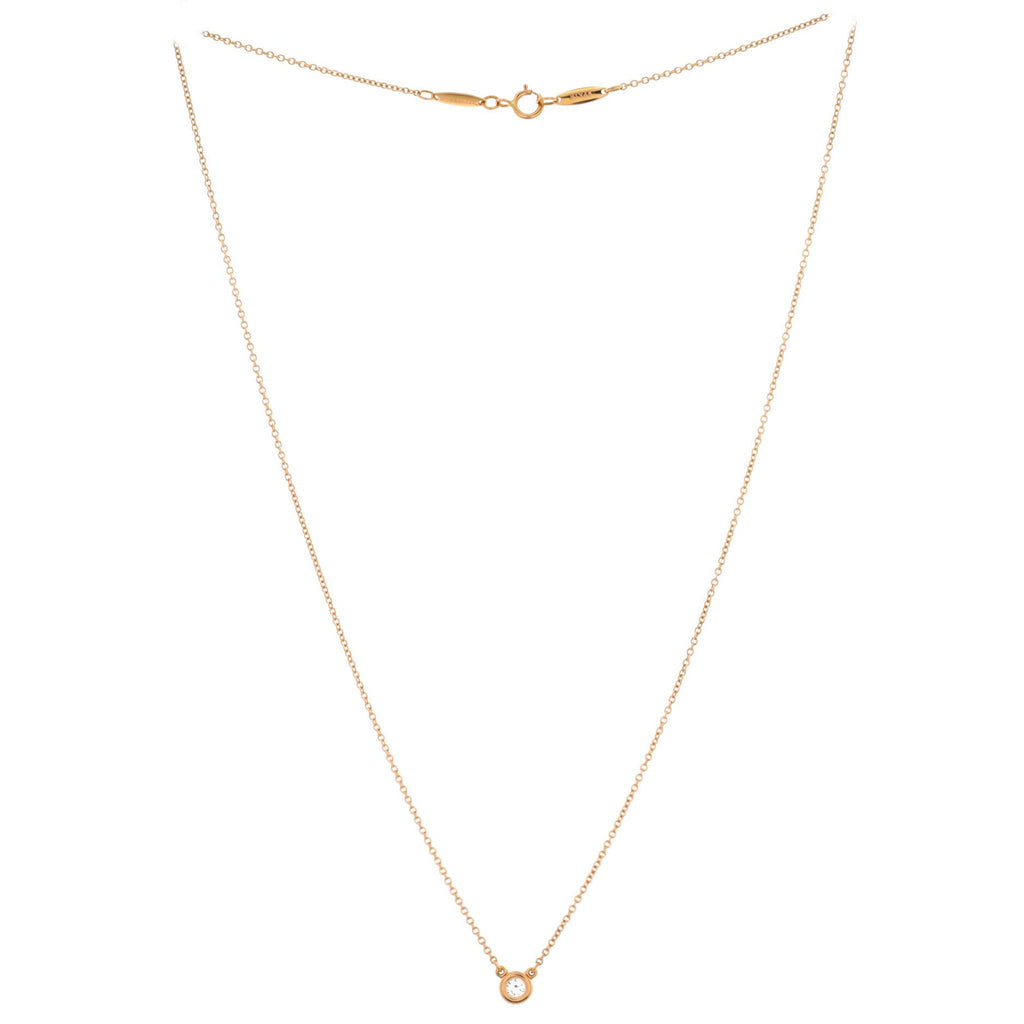 Elsa Peretti Diamonds By The Yard Pendant Necklace 18K Rose Gold and Diamond 0.17CT